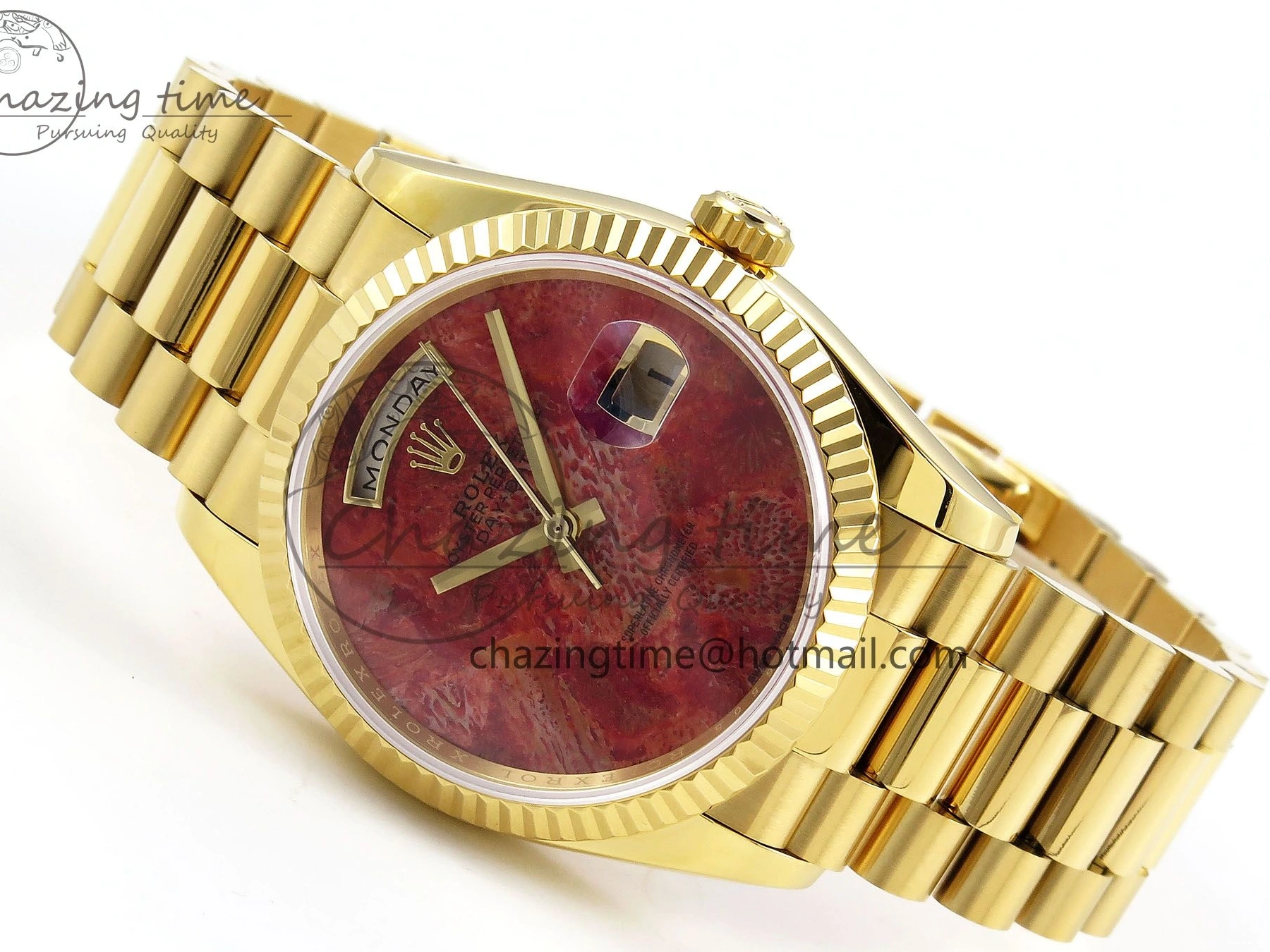 0101 Tailored Day Date 36 YG RAF Best Edition Rock Dial on YG Bracelet A 1384